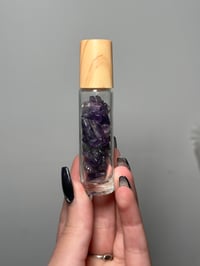 Image 1 of AMETHYST FILLED ESSENTIAL OIL ROLLER BOTTLES