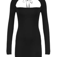 Image 4 of Lace-Up Slim Dress fashion dress line tropical vacation