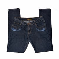 Image 2 of (30”) Vintage Charlotte Embroidered Jeans