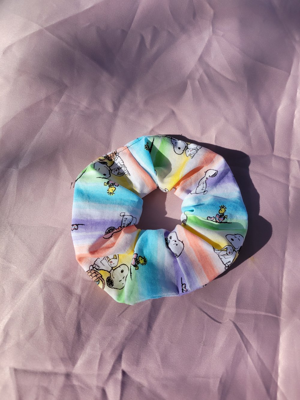 Image of Rainbow Easter Snoopy Scrunchie 