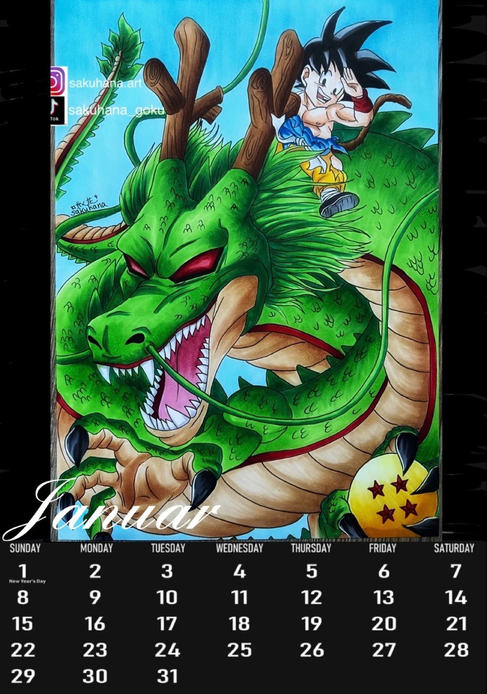 Dragonball Kalender 2024 Sakuhana Art