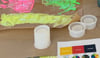 Jesmonite terrazzo: match strike pot and two tea light holder workshops. Trial 