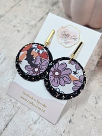 Image 2 of Glitter Batty Faux Leather Earrings