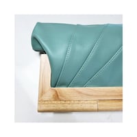 Image 3 of Sage Leather & Timber Clutch 