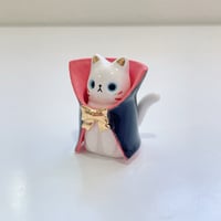Image 2 of Count Dracula white cat ceramic figurine