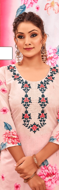 Image 2 of KSV81111-Soft Maslin Flower Print Kurtha Set