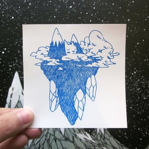 Image of  Floating Island Cat Sticker