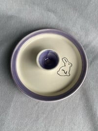 Image 3 of  Rabbit Decorated Egg Plate PURPLE 