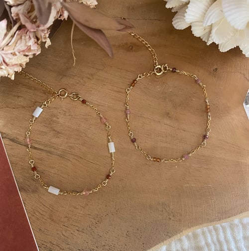 Image of ELZA - Bracelets Pierres - Collection Rose orangés