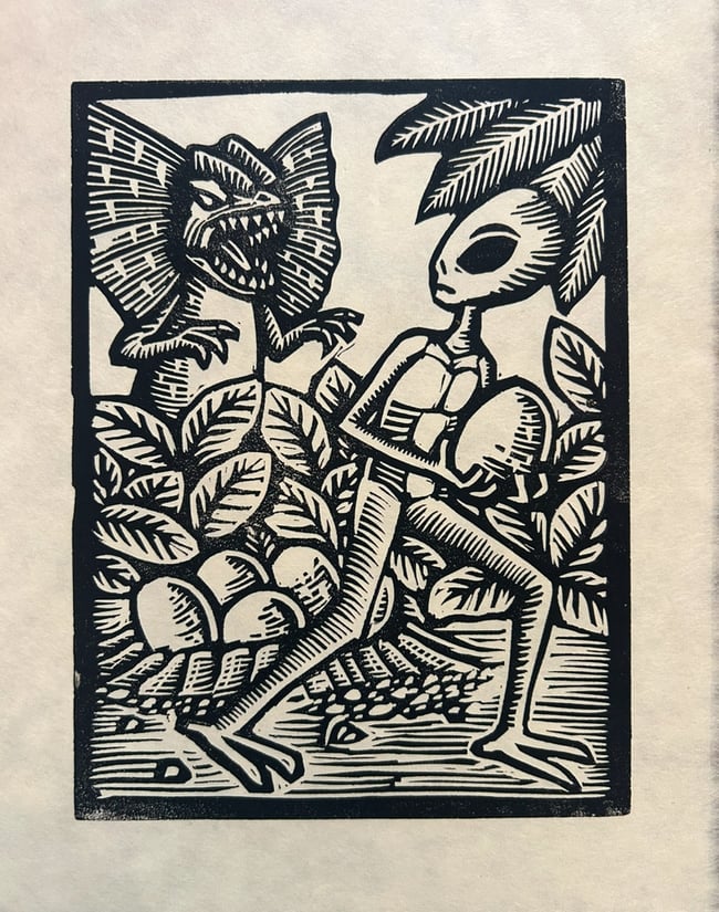 Aliens And Dinosaurs Block Print Set