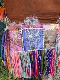 Image 5 of FRILL body cross Sari bag with ruffle -large detachable strap- Peace