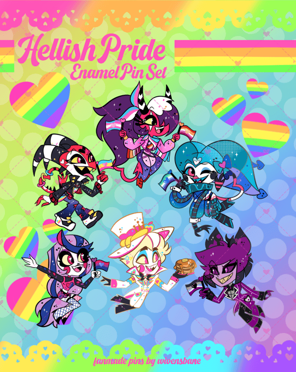 Image of PREORDER - Hellish Pride Enamel Pin Set