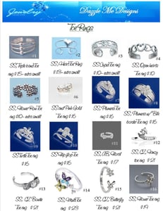 Image of Sterling Silver Toe rings or Childrens Rings.  (with varying prices)