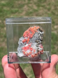 Image 3 of Realgar & Fine Quartz Points Specimen #2504