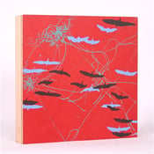 Image of Red with Birds 7 x 7
