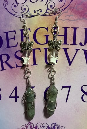 Image of Labradorite + Snake Vertebrae Earrings