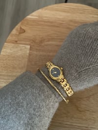 Image 4 of Vintage Gold 18K Gold Plated Pulsar By SEIKO oval black dial - New in Tag