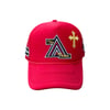 Art Of Fame/ A-Team Cross Double Patch/ Red Trucker Hat