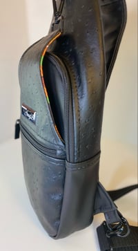 Image 3 of Jessie Sling Crossbody Bag Black Ostrich
