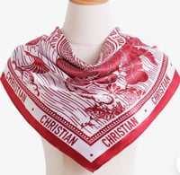 Image 10 of Christian red & white silk scarf 