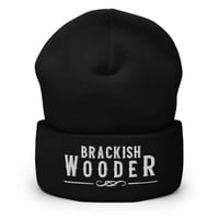 Image 1 of Brackish Wooder – Embroidered Cuffed Beanie (White Logo)