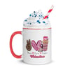 Valentine, Peace, Love Coffee Mug with Color Inside