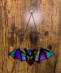 Image 2 of BAT STAINED GLASS SUN CATCHER ACRYLIC 