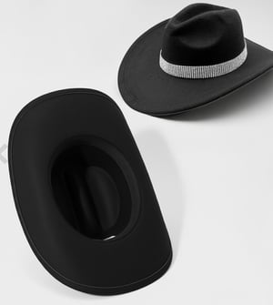 Image of Rhinestone Studded Band Western Cowboy Fedora Hat