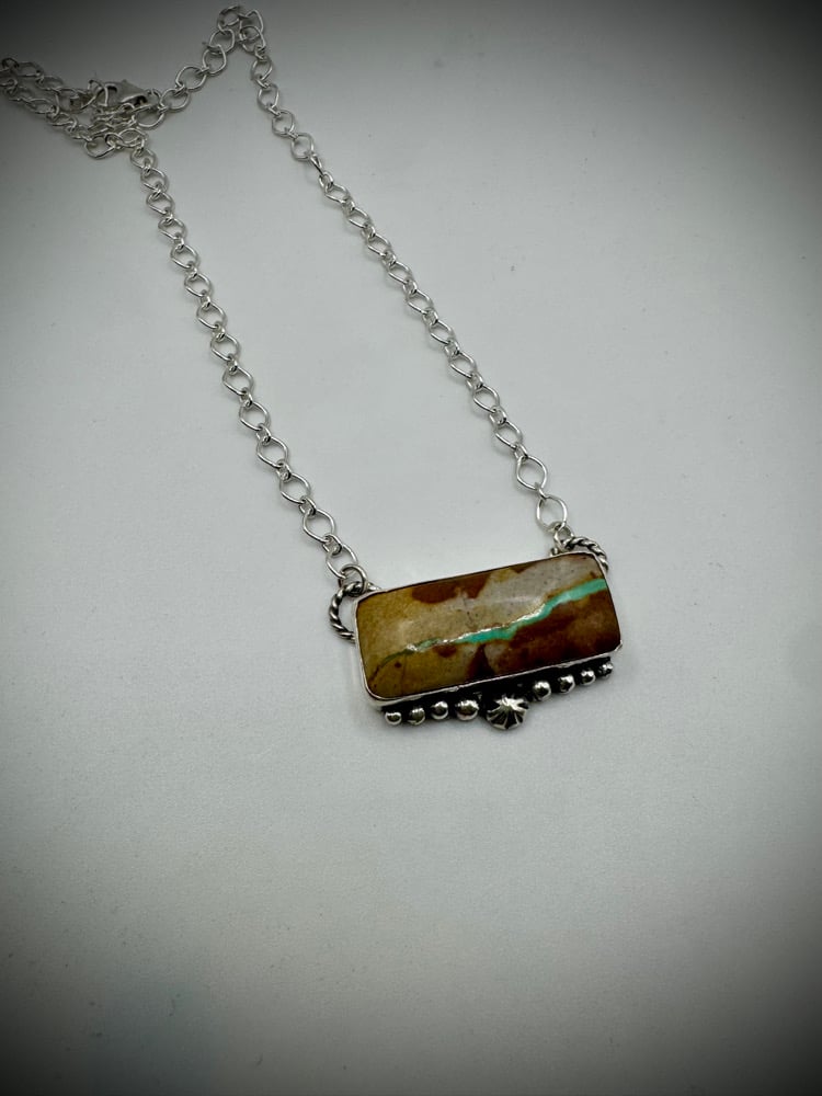 Image of Chunky Hatchita Turquoise Bar Necklace