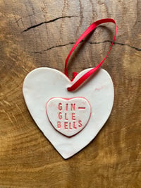 Image 1 of Heart christmas decoration 'Gin-gle Bells'