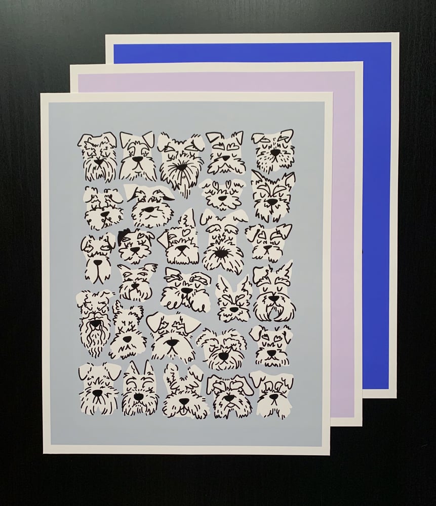 Image of A Bunch of Schnauzers - Print