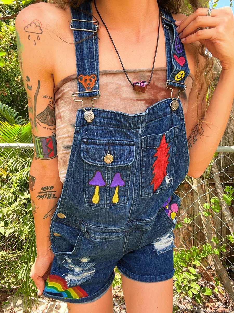 Image of Grateful Dead Painted Overalls 
