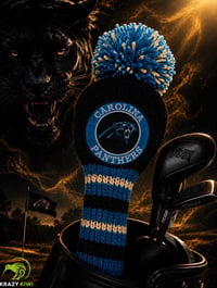 Image 2 of Carolina Panthers football custom Golf Club Cover hand knit logo NFL fan  gift-de68fbc5