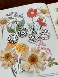 Image 1 of Silver Mandala Earrings