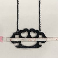 Image 3 of black brass knuckle heart necklace *pink*