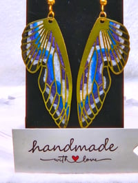 Image 3 of Handcrafted Resin Butterfly Wing Earrings 