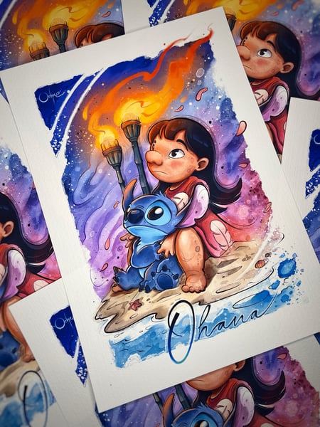 Image of Lilo & Stitch Watercolor 