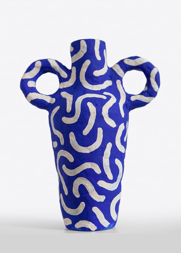 Image of La Lune Vase - Blue Wave