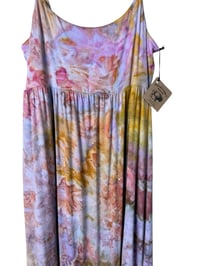Image 3 of L Jersey Knit Long Sundress in Muted Warm Watercolor Ice Dye