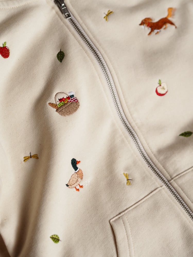 Image of Summer Sprinkles - Natural Raw zipped hoody