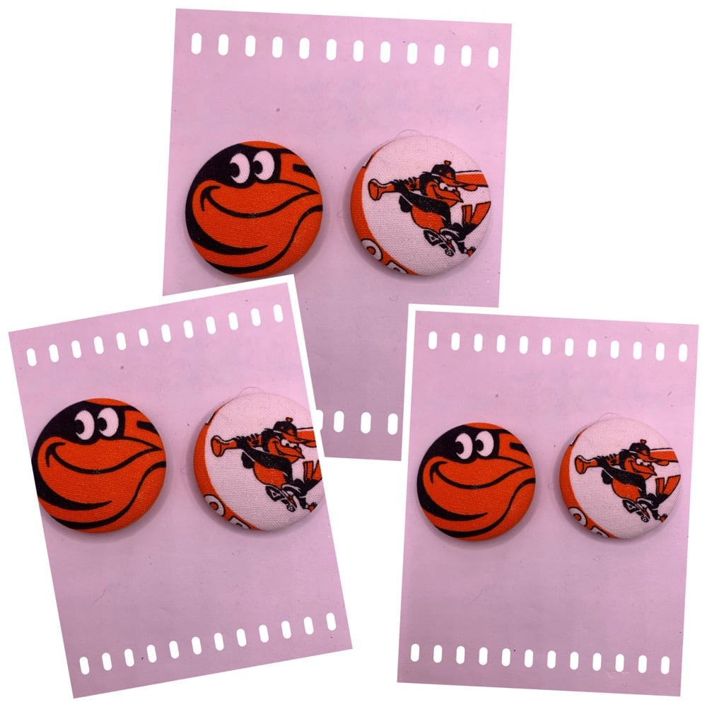 Image of Sports Button Earrings 