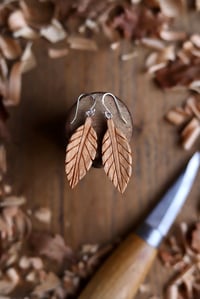 Image 1 of Cherry Leaf- Earrings 