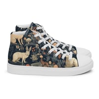 Image 5 of Woodland Creatures Boho Cottagecore Nature Inspired Women’s high top canvas shoes