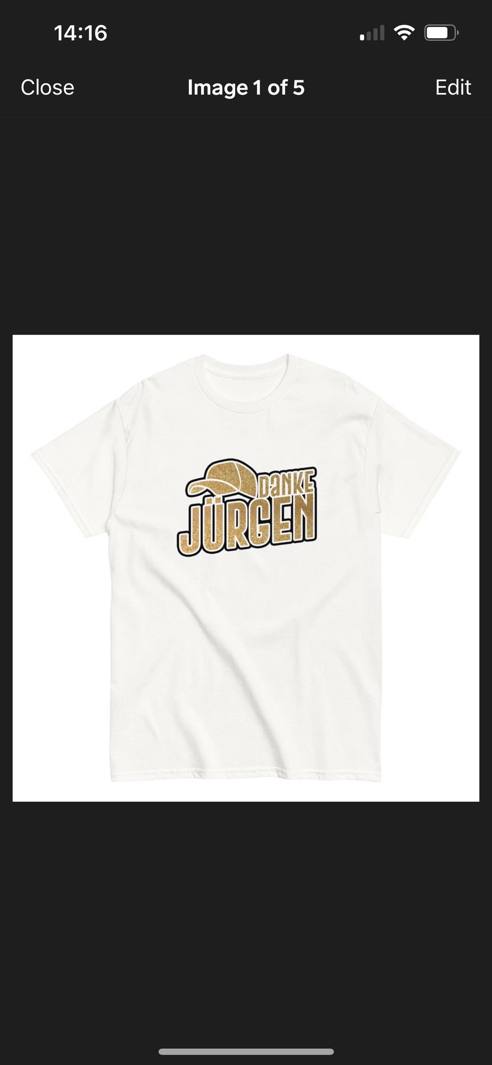 Danke Jurgen Unisex Tee (Gold)