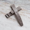 20mm Vintage Style Crocodile Strap In Gravel