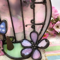 Image 4 of Pink Fairy Stained Glass Candle Holder  