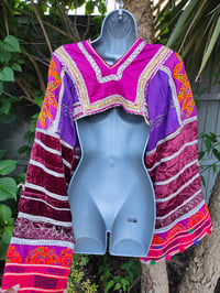 Image 6 of Vintage Fez crop Tribal Top 34 inches chest