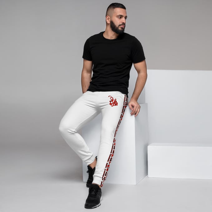 Image of YStress Exclusive White Red and Black Men's Joggers (2)