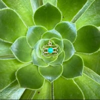 Image 2 of Chrysoprase and Gold Stacked Loop Charm