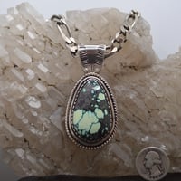 Image 1 of Heavy Peacock Turquoise Pendant - 22”